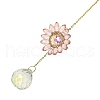 Glass Flower Hanging Suncatchers HJEW-P018-F05-2