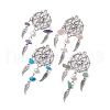 4Pcs 4 Styles Natural Mixed Stone Chip Big Pendants PALLOY-JF02296-S-1