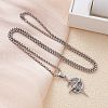 Star Moon Stainless Steel Crystal Rhinestone Pendant Necklaces FS-WGC8607-01-1
