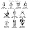 100Pcs 10 Styles Tibetan Style Alloy Pendants TIBEP-CJ0001-67-2