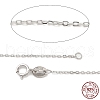 Trendy Unisex Rhodium Plated 925 Sterling Silver Cable Chains Necklaces STER-M034-A-07-1