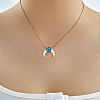 Stylish Brass White & Blue Enamel Evil Eye Double Hron Pendant Necklaces for Daily Parties ZO1615-1-2