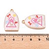 Printed Rack Plating Alloy Enamel Pendants ENAM-T020-03B-3