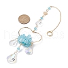 Natural White Jade Wrapped Heart Hanging Ornaments HJEW-JM01614-03-3