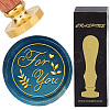 Brass Wax Seal Stamps with Wood Handle AJEW-WH0412-0332-1