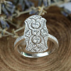 Retro Brass & Cubic Zirconia Finger Rings FS-WGF6FC6-01-2