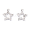 Rack Plating Brass Micro Pave Cubic Zirconia Charms X-ZIRC-C026-03P-1