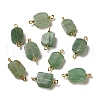 Natural Green Aventurine Connector Charms FIND-C046-16G-1