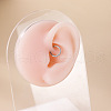 G23 Stainless Steel Micro Pave Clear Cubic Zirconia Cartilage Earrings WG72C09-06-4