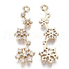 Brass Micro Pave Cubic Zirconia Pendants for Christmas KK-R111-038-2