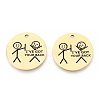 201 Stainless Steel Pendants STAS-T064-37G-18-2