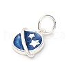 925 Sterling Silver Blue Enamel Pendants STER-C014-02C-S-2