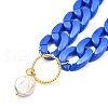 Ring with Natural Pearl Pendant Necklace for Teen Girl Women NJEW-JN03712-4