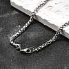 Tarnish Resistant Trendy Men's 201 Stainless Steel Wheat Chain Necklaces NJEW-L043A-45P-1