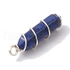 Natural Lapis Lazuli Double Terminal Pointed Pendants PALLOY-JF02673-04-4