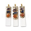 Natural Mixed Gemstone & Selenite Big Pendants G-H084-09G-03-1