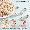 Printed Wood European Beads WOOD-WH0034-18-4