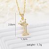 Brass Micro Pave Clear Cubic Zirconia Crown Initial Pendant Necklaces FS-WGD727C-09-1