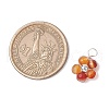 Natural Amazonite & Apatite & Rose Quartz & Amethyst & Red Agate Faceted Round Beaded Pendants PALLOY-JF03606-02-2