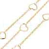 PVD Vacuum Plating 304 Stainless Steel Heart Link Cable Chains CHS-E006-01G-1