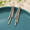304 Stainless Steel Clear Cubic Zirconia Tassel Stud Earrings EJEW-Z094-01E-G-1