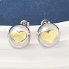 Brass Two Tone Stud Earrings for Women EJEW-U057-04G-A-1