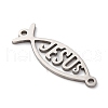 201 Stainless Steel Hollow Religion Jesus Fish Connector Charms STAS-V014-03P-2