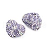 Heart Shaped Polymer Clay Rhinestone Beads CLAY-NH0002-01D-2