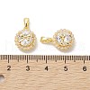 Brass Micro Pave Clear Cubic Zirconia Charms KK-K360-15G-3