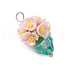 Glass Seed Beaded Flowerpot Pendants PALLOY-MZ00520-4
