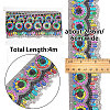 Gorgecraft 4~4.5M Ethnic Style Polyester Lace Trim with Colorful Paillette OCOR-GF0002-39A-2