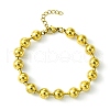 Ion Plating(IP) 304 Stainless Steel 8mm Round Ball Link Chain Bracelets for Women BJEW-C066-05B-G-1
