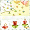 90Pcs 9 Colors Acrylic Lampwork Pendants PALLOY-CJ00048-3