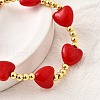 Valentine's Day ABS Imitation Pearl Beads Stretch Bracelets for Women BJEW-D317-08A-G-2