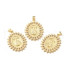 Rack Plating Brass Micro Pave Cubic Zirconia Pendants KK-F852-09G-3