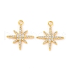 Brass Micro Pave Clear Cubic Zirconia Pendants KK-U017-10B-G-1