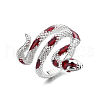 Alloy Enamel Snake Wrap Cuff Rings RJEW-Q014-01P-1