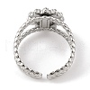 304 Stainless Steel Enamel Open Cuff Rings for Women RJEW-F166-45P-01-3