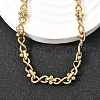304 Stainless Steel Oval Infinity Link Chain Necklaces for Women Men NJEW-K249-20B-G-2
