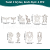 Unicraftale 20Pcs 5 Style 201 Stainless Steel Filigree Joiners Links STAS-UN0034-33-5