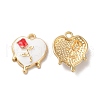 Rack Plating Alloy Enamel Pendants ENAM-O050-05G-B-1