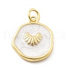 Ocean Theme Brass Enamel Pendants KK-Q029-01D-G-1