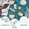 Cheriswelry 32Pcs 8 Style 201 Stainless Steel Stamping Blank Tag Pendants STAS-CW0001-10-15