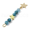 3Pcs 3 Styles Natural Apatite Faceted Round Beaded Pendants PALLOY-JF03604-05-4
