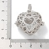 Rack Plating Brass Micro Pave Clear Cubic Zirconia Bead Cage Pendants KK-L224-007P-3