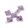 Natural Amethyst Copper Wire Wrapped Pendants PALLOY-TA00146-04-4