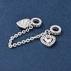 Brass Micro Pave Clear Cubic Zirconia Cable Chain European Beads KK-G531-07D-S-2