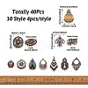 Spritewelry 40Pcs 10 Style Zinc Alloy Chandelier Components Links PALLOY-SW0001-01-11