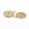 Brass Micro Pave Clear Cubic Zirconia Pendants ZIRC-L100-100G-3