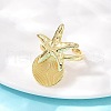 Ocean Theme Brass Cuff Rings RJEW-C135-01G-12-3